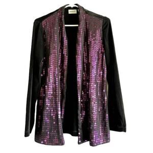 Chico’s Exuberant Glitz Purple Sequin Cardigan NWT